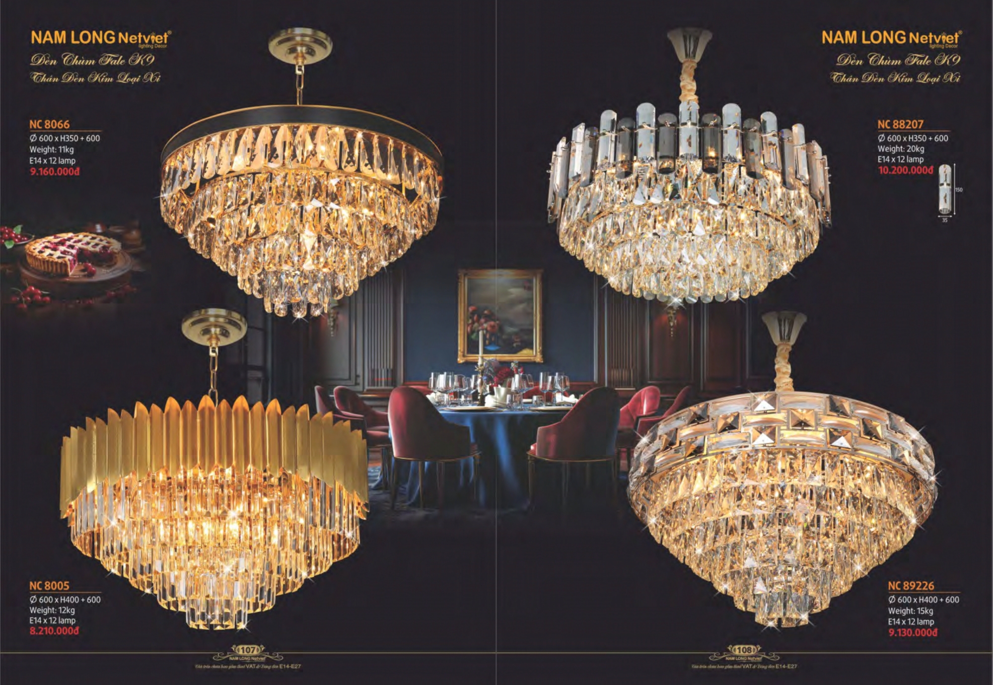 Bảng giá đèn trang trí Nam Long